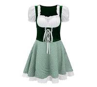 Dirndl Da Donna Midi Vestito Grembiule Retrò Sexy Signore Oktoberfest Costume Abiti Lunghi Abito Taverna Stile