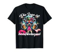 Dirndl Lederhose Hirsch Bier Oktoberfest Spruch Saufen Sekt Maglietta