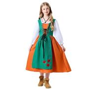 Dirndl Oktoberfest Vestito Costume Salopette Bavarese Oktoberfest Costume Costume Midi con Camicetta e Grembiule Domestica Costume Cosplay Vestito Feste di Carnevale, Birreria, Costume Tedesco