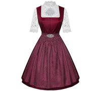 Dirndl - Set completo da donna Dirndl con 3 pezzi, costume tradizionale Dirndl, con dettagli curati, perfetto per costumi tradizionali e festività, abito tradizionale bavarese per Oktoberfest
