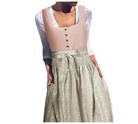 Dirndl, set completo in pizzo, abito tradizionale Dirndl, con chiusura lampo, per costume tradizionale Dirndl, elegante e lungo, per costume tradizionale bavarese, camicetta, grembiule oversize