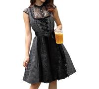 Dirndl Set da donna completo elegante abito tradizionale bavarese midi taglie grandi con chiusura lampo anteriore, abito tradizionale Dirndl, grembiule moderno, grembiule lungo, Oktoberfest