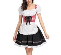 Dirndl Set da donna completo gonna bavarese midi con camicetta in pizzo, chiusura lampo anteriore al ginocchio, abito tradizionale tradizionale bavarese, abito tradizionale bavarese, abito moderno