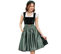 DIRNDLSTERN Dirndl Donna Oktoberfest Costume - Midi Bavarese Abito Costumi Tradizionale Germandress Verde 44