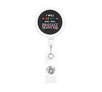 Dirò gay e proteggerò Trans Kids LGBTQ Pride Porta badge retrattile Reel Clip Porta carte d'identità per infermiere Studente Impiegato