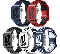 Dirrelo 5 Pezzi Sportive Cinturini Compatibile con Cinturino Apple Watch 44mm 46mm 42mm 45mm 49mm, Traspirante Silicone Cinturino per iWatch SE 3 2 Series 11 10 9 8 7 6 5 4 3 2 1 Ultra 3 2, Scuro B
