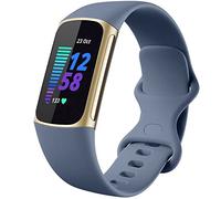 Dirrelo Cinturino Compatibile con Fitbit Charge 5, Morbido TPU Silicone Braccialetto Sportivo Traspirante Impermeabile Regolabile per Activity Tracker, Blugrigio L