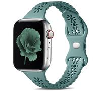 Dirrelo Silicone Cinturino Compatibili con Apple Watch Strap 42mm 44mm 45mm 49mm per Donna, Sim Traspiranteper Impermeabile Ricambio Cinturino per iWatch Series SE 8 7 6 5 4 3 2 1, Pino Verde