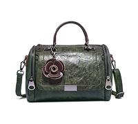 DIRRONA Borsetta da Donna Retrò Borse a Tracolla Elegante Borsa Tote Superiore Casuale Borse da Donna Pelle PU Lavoro Shopping Ornamento Floreale Borse Donna Verde