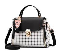 DIRRONA Carino Borsa a Mano Moda Casuale Borsa a Tracolla Donna Borse a Spalla Viaggiare Lavori PU Pelle Tote Borse Reticolo Borsa Donna Nero