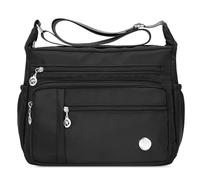 DIRRONA Donna Borsa Tracolla Casual Borsa a Tracolla Moda Viaggio Mano Borsetta Lavoro Quotidiano Resistente All'acqua Nylon Donna Messenger Bag 2 Taglie Nero B