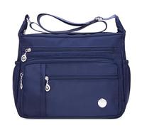 DIRRONA Donna Borsa Tracolla Casual Borsa a Tracolla Moda Viaggio Mano Borsetta Lavoro Quotidiano Resistente All'acqua Nylon Donna Messenger Bag 2 Taglie Blu B