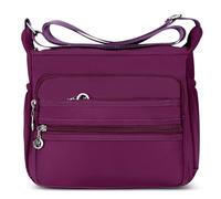 DIRRONA Donna Borsa Tracolla Casual Viaggio Borsa a Tracolla Moda Mano Borsetta Lavoro Quotidiano Resistente All'acqua Nylon Donna Messenger Bag 2 Taglie Porpora B