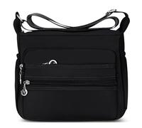 DIRRONA Donna Borsa Tracolla Casual Viaggio Borsa a Tracolla Moda Mano Borsetta Lavoro Quotidiano Resistente All'acqua Nylon Donna Messenger Bag 2 Taglie Nero B