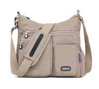 DIRRONA Donna Borsa Tracolla Moda Casual Viaggio Borsa a Tracolla a Tracolla Mano Borsetta Lavoro Quotidiano Resistente All'acqua Nylon Donna Messenger Bag Albicocca