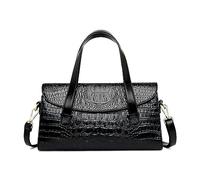 DIRRONA Donna Moda Borsa A Mano Vintage Borsa A Tracolla In Modello Coccodrillo Quotidiano Casual Pu Pelle Impermeabile Borsa Messenger Da Donna Viaggio Data Lavoro Festa Borsetta Nero