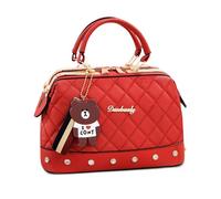 DIRRONA Elegante Borsa a Mano Casuale Borsa a Tracolla Donna Carino Borse a Spalla Moda Viaggiare Lavori PU Pelle Tote Borse Borsa Donna Rosso