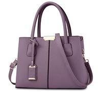 DIRRONA Elegante Donna Borsa a Mano Casuale Borsa a Tracolla Viaggio Crossbody Borsa Tote Impermeabile PU Pelle Borsa Mano Viola A