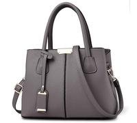 DIRRONA Elegante Donna Borsa a Mano Casuale Borsa a Tracolla Viaggio Crossbody Borsa Tote Impermeabile PU Pelle Borsa Mano Grigio A
