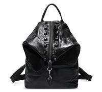 DIRRONA Moda Antifurto Zaino Donna Multifunzionale Borse A Tracolla Casuale Elegante Daypack per Viaggi Vacanze Shopping Lavoro Datazione Vera Pelle Zainetto Nero