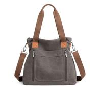 DIRRONA Moda Borsa da Donna Tela Borsa a Tracolla Casuale Leggero Borsa a Spalla Donna Viaggiare Lavori Shopping Università Donna Tote Crossbody Bag Grigio