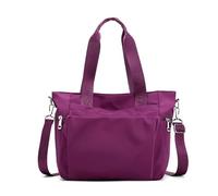 DIRRONA Moda Larga Borsa Tracolla Donna Multitasche per Viaggio Casuale Messaggero Shopper Scuola Uso Quotidiano Lavoro Multifunzione Impermeabile Nylon Viola