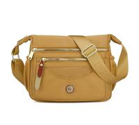 DIRRONA Moda Semplice Borsa A Tracolla Da Donna Casuale Multi Tasche Nylon Impermeabile Crossbody Bag Viaggio Lavoro Festa Shopping Borsa A Spalla Leggero Borsa Messenger Giallo