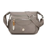 DIRRONA Moda Semplice Borsa A Tracolla Da Donna Casuale Multi Tasche Nylon Impermeabile Crossbody Bag Viaggio Lavoro Festa Shopping Borsa A Spalla Leggero Borsa Messenger Grigio