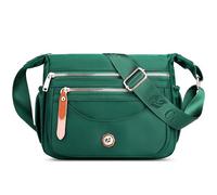 DIRRONA Moda Semplice Borsa A Tracolla Da Donna Casuale Multi Tasche Nylon Impermeabile Crossbody Bag Viaggio Lavoro Festa Shopping Borsa A Spalla Leggero Borsa Messenger Verde