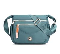 DIRRONA Moda Semplice Borsa A Tracolla Da Donna Casuale Multi Tasche Nylon Impermeabile Crossbody Bag Viaggio Lavoro Festa Shopping Borsa A Spalla Leggero Borsa Messenger Blu A