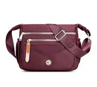 DIRRONA Moda Semplice Borsa A Tracolla Da Donna Casuale Multi Tasche Nylon Impermeabile Crossbody Bag Viaggio Lavoro Festa Shopping Borsa A Spalla Leggero Borsa Messenger Rosso