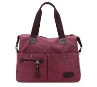DIRRONA Moda Tela Borsa Da Donna Borsa Tracolla Viaggio Messaggero Borsa Donna Borsa Shopper Scuola Lavoro Tela Borse Mano Casuale Multi Tasca Rosso