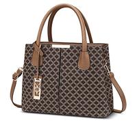 DIRRONA Retrò Donna Borsa a Mano Stampa Classica Tracolla Borsetta Viaggio Casuale Borsa Shopper PU Pelle Donna Borse Tote Moda Selvaggio Borsa a Tracolla Kaki