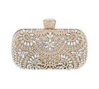 DIRRONA Strass Pochette Donna Elegante Borsa Da Sposa Pochette Lucida Squisita Borse Festa Ballo Studentesco Incontro Annuale Borsa A Tracolla A Catena Borsa Da Banchetto Da Donna Argento A