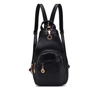 DIRRONA Zaino da Donna Moda Casuale Borsa da Petto Borse a Tracolla Antifurto Zaino Soft PU Pelle da Donna Zaino Molteplici Tasche Viaggio Donna Borse a Tracolla Nero