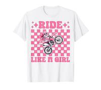 Dirt Bike Girl Motocross Dirt Bike Ride Like A Girl Maglietta