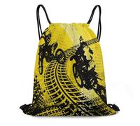 Dirt Bike Motorcycle Sacca Unisex Borsa con Cordoncino Stringa Zaini Sportivi per Bambino Yoga Vacanze 36X42Cm