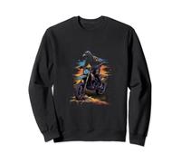 Dirt Bike Raven Crow Motocross Biker Divertente Moto Equitazione Felpa