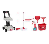 Dirt Devil Carrello per la pulizia dei giocattoli - Giocattolo per la pulizia dei bambini dai 3 anni in su - Include scopa, secchio, bottiglia spray, scopa manuale, kit per la pulizia dei giocattoli