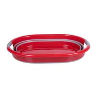 Dirt Devil Cesto portabiancheria pieghevole, 27 l, 60 x 45 x 30 cm, piegato, altezza 10 cm, rosso/grigio
