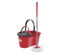 Mop Mocio in Microfibra Estendibile con Strizzatore e Secchio 16Litri con Manico