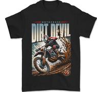 Dirt Devil Motocross MotoX Maglietta Uomo 100% Cotone