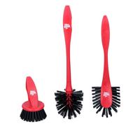 Dirt Devil Set di 3 spazzole per piatti, tre pratiche dimensioni 28-30-11 cm, setole forti per una pulizia accurata, in plastica, colore rosso, ideale per l'uso quotidiano