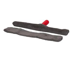 Dirt Devil Set lavavetri, manico telescopico 57-129 cm, 2 panni in microfibra, colore: grigio/rosso