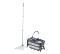 Dirt Devil Set Mocio con Secchio e Wringer - Sistema di Mocio con Secchio Pieghevole 18L - Bastone per Mocio con Testa Rimovibile - Set completo di Mop Mocio per Tutti I Tipi Di Pavimento