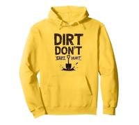 Dirt Don't Hurt CAPT: Grafica Umoristica da Giardino Rustico Felpa con Cappuccio, Unisex per Adulti, Limone, S