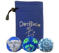 DIRTBAG All Star - Confezione da 3 sacchi per piedi con custodia, 100% fatti a mano, qualità premium, colori vivaci e vivaci, borsa per il trasporto (blu e grigio)