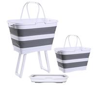 Dirty Clothes Basket - 26l Foldable Elevated Bin Large Laundry Hampers For Bedroom Bathroom Kitchen | Pp Tpr | Storage Organizer Camping Toy Snack Food Fruit Vegetable Towel Home Dorm