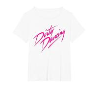 Dirty Dancing Classic Hot Pink Testo Film Logo Maglietta, Donna Plus-Size, Bianco, 2X