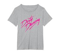 Dirty Dancing Classic Hot Pink Testo Film Logo Maglietta, Donna Plus-Size, Grigio Melange, 2X